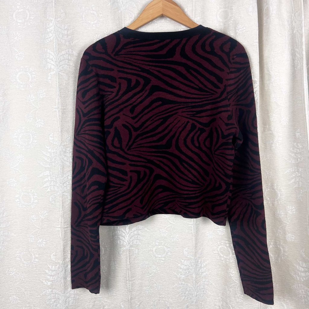 Ted Baker Zebra Print Jacquard Sweater In Martiy Oxflood — image 3 of 6